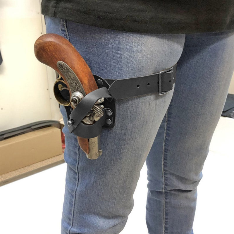 Cosplay Prop Pistol - مسدس صغير Derringer الساق الرباط الحافظة