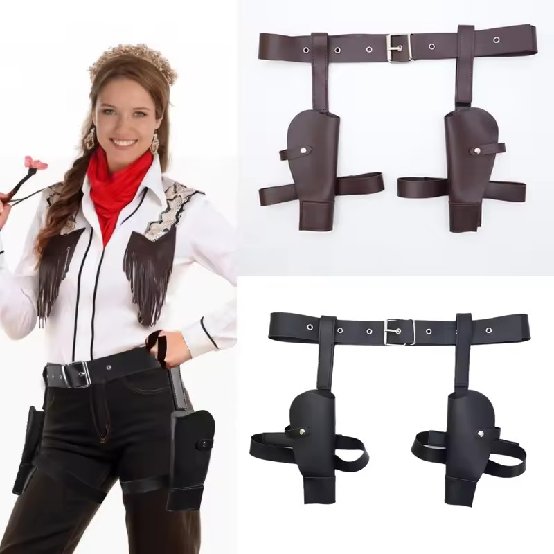 Cosplay Prop Pistol - الكبار خمر بولي Leather الجلود غطاء